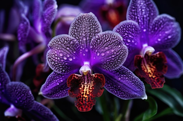 свежие фиолетовые орхидеи обои