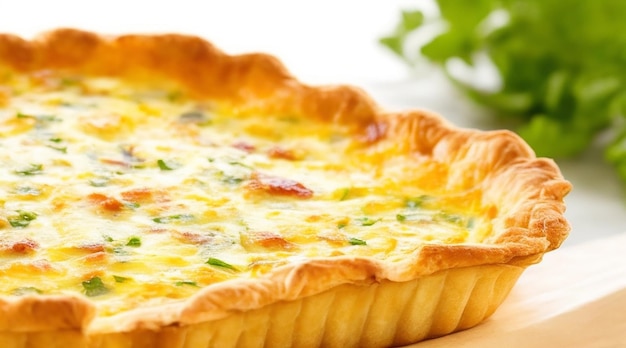 Photo fresh quiche lorraine appetizingly prepared