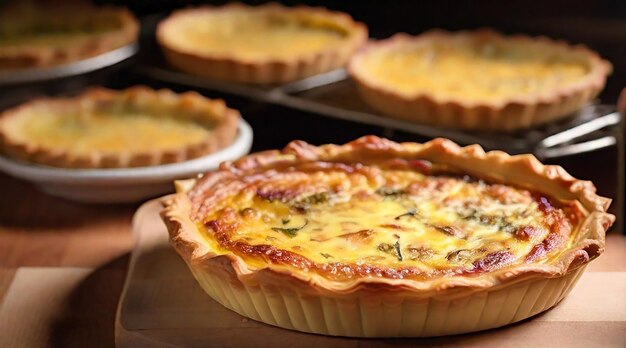 fresh quiche lorraine appetizingly prepared