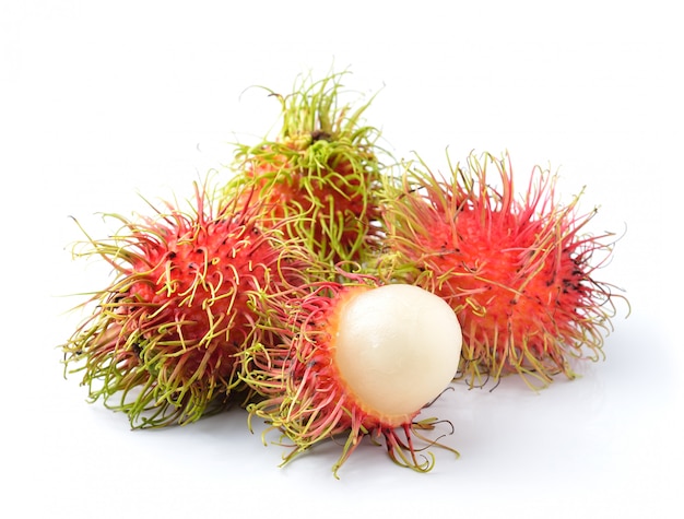 Fresh rambutan isolated on white