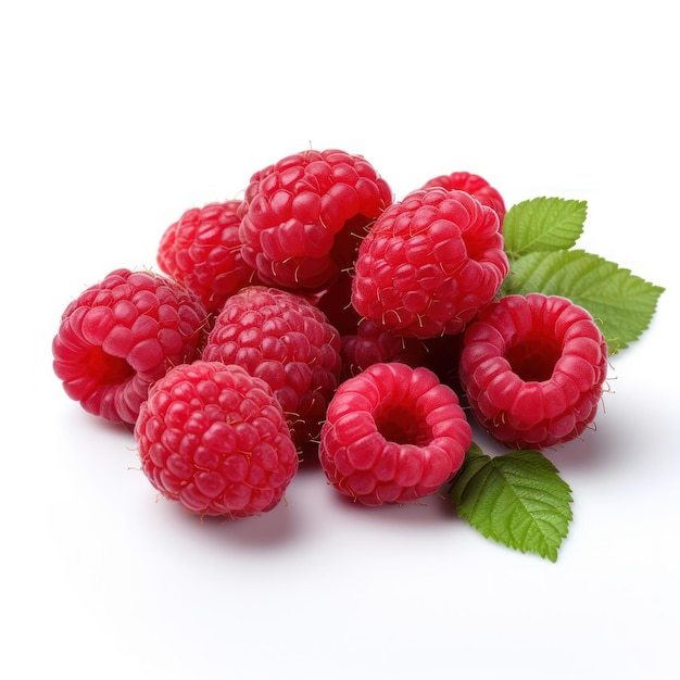 Fresh Raspberries fruit Isolated on White Background