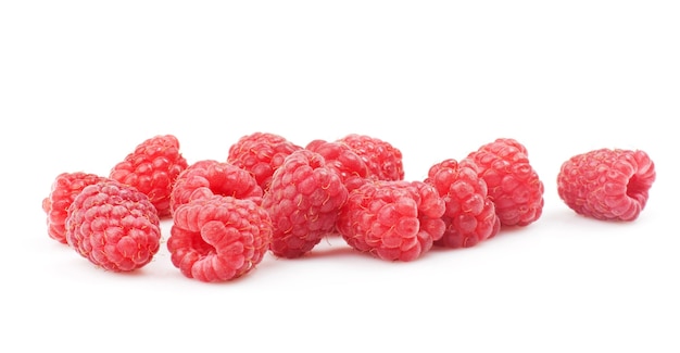 Fresh raspberries isolated on white