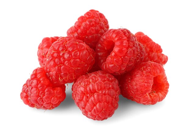 Fresh raspberries isolated on white