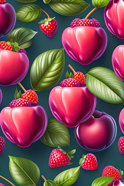 Fresh raspberry background Texture raspberry berries close up Realistic raspberry seamless pattern Ecological vegetarian food background