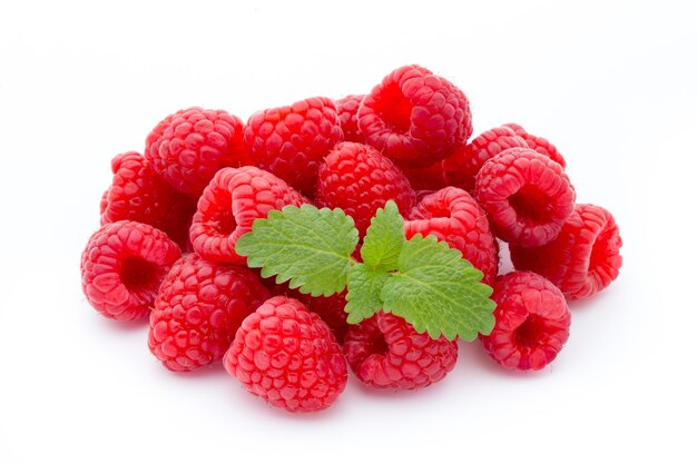 Fresh raspberry isolated. Collection.