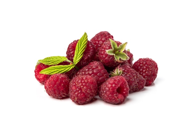 Fresh raspberry  isolated on white background.