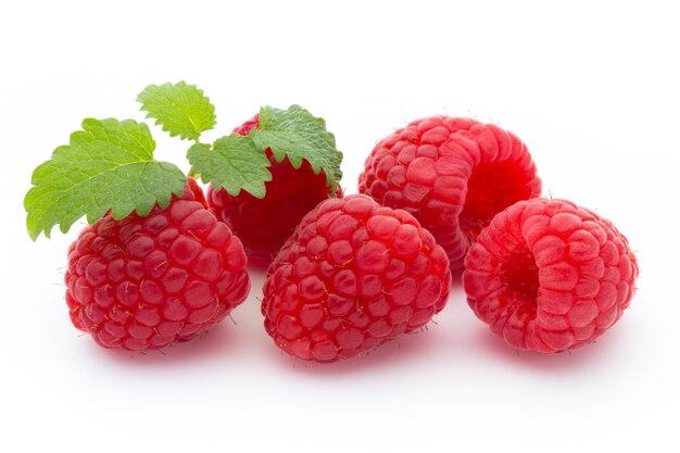 Fresh raspberry isolated on white