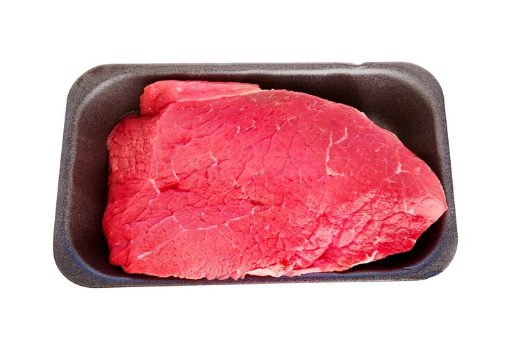 Fresh raw Beef isolated on white surface