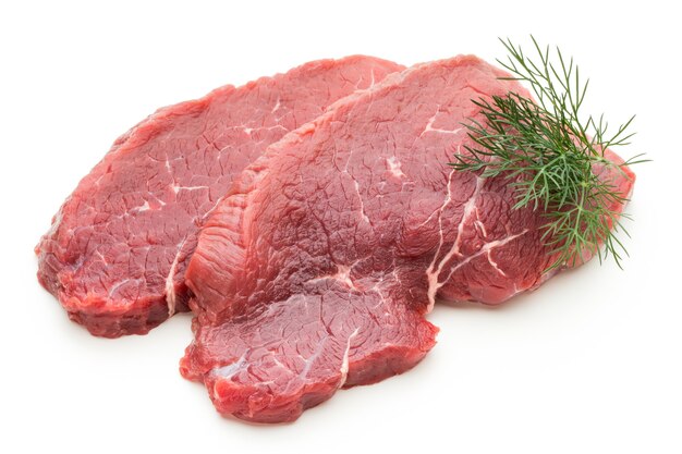 Fresh raw bio beef steak isolated