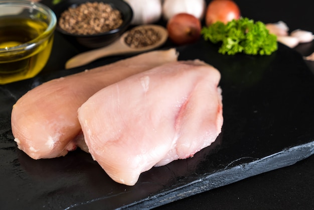 fresh raw chicken breast fillet