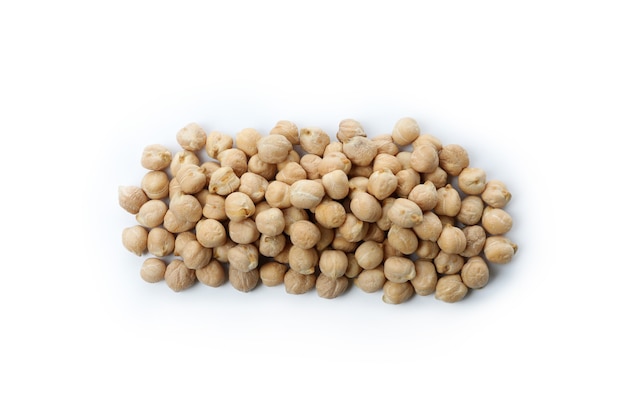 Fresh raw chickpea isolated on white background