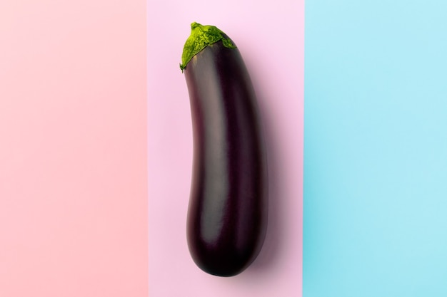 Fresh raw dark purple eggplant