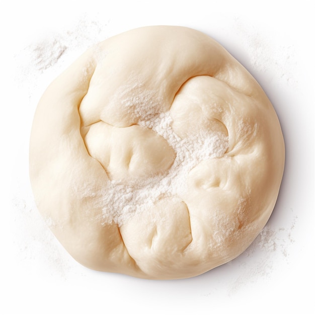 Fresh raw dough on white background