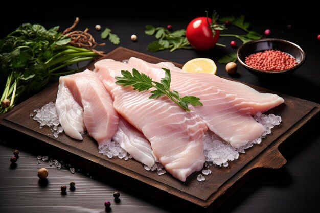 Fresh Raw fish fillet Generate Ai