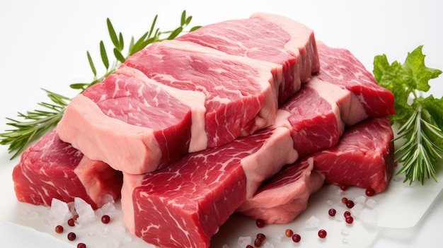 Fresh raw meat on white background