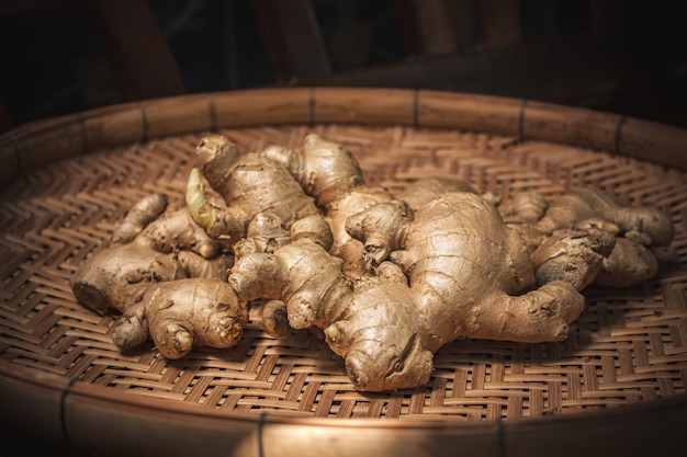 Fresh raw organic ginger root.