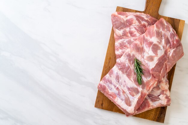 Fresh raw pork ribs