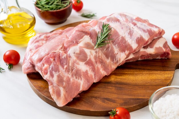 Fresh raw pork ribs