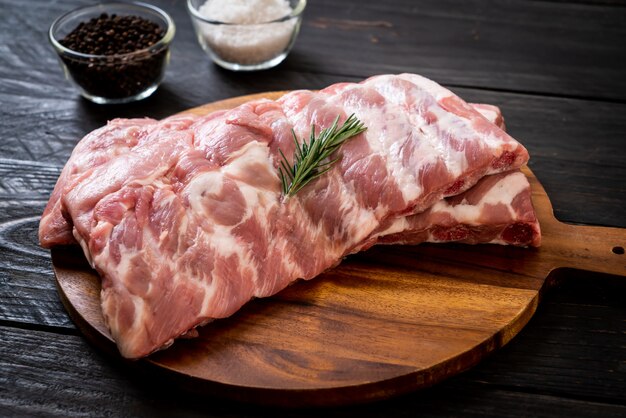 Fresh raw pork ribs