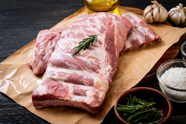 Fresh raw pork ribs 