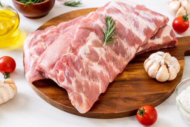 Fresh raw pork ribs 