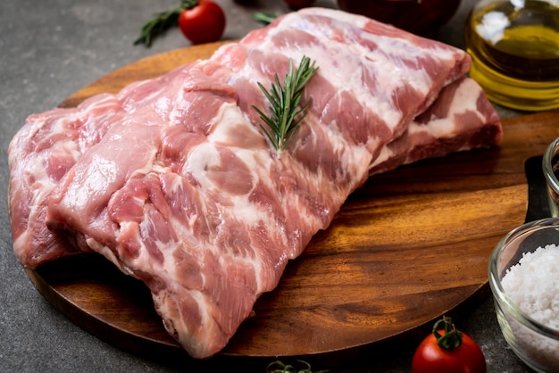 Fresh raw pork ribs 