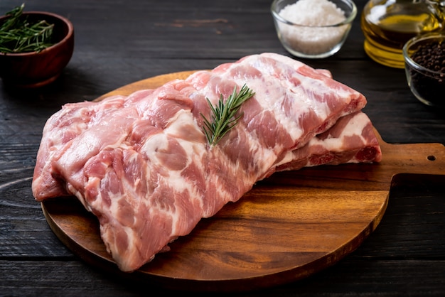 Fresh raw pork ribs 