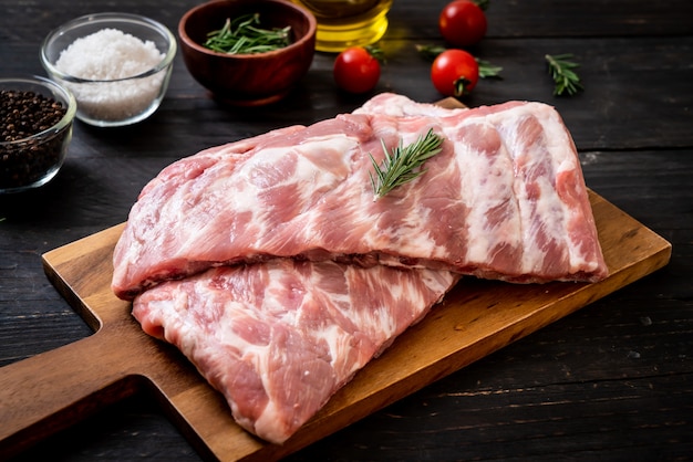 Fresh raw pork ribs 