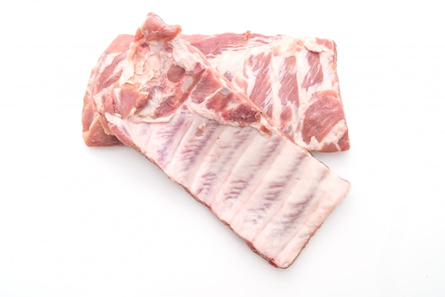 Fresh raw pork ribs