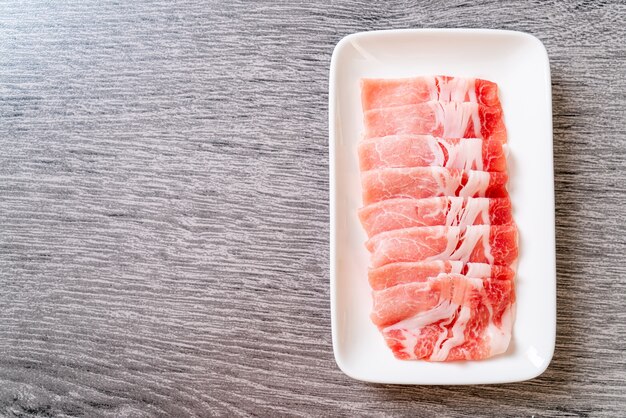 fresh raw pork sirloin sliced