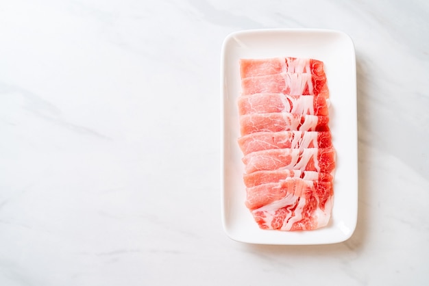 fresh raw pork sirloin sliced