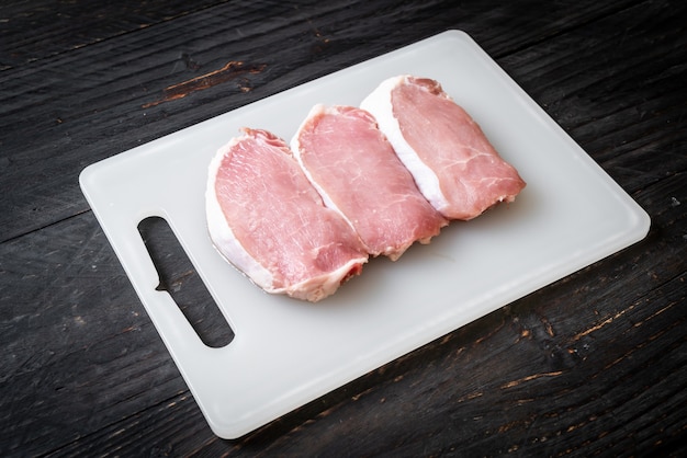 Fresh raw pork steaks