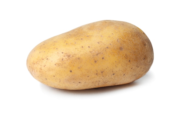 Fresh raw potato on white background