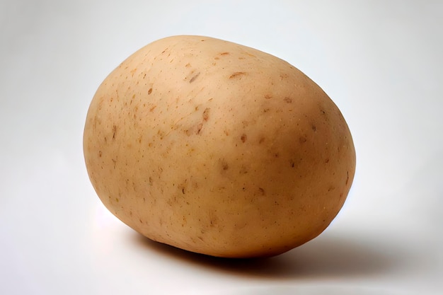 Fresh raw Potatoes isolated on white background Generative Ai