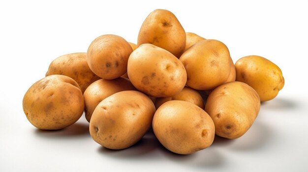 Photo fresh raw potatoes isolated