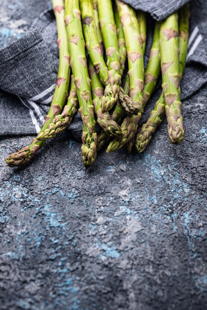 Fresh raw ripe green asparagus