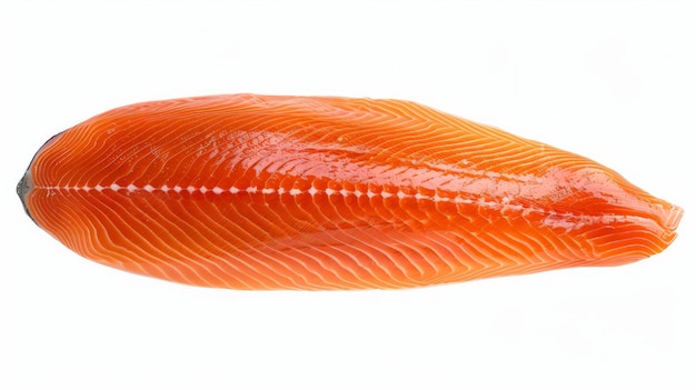 Fresh raw salmon fillet isolated on white background