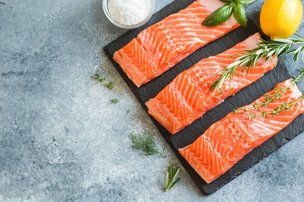 Fresh raw salmon fillet