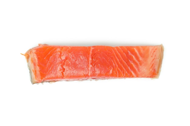 Fresh raw salmon isolated on white surface