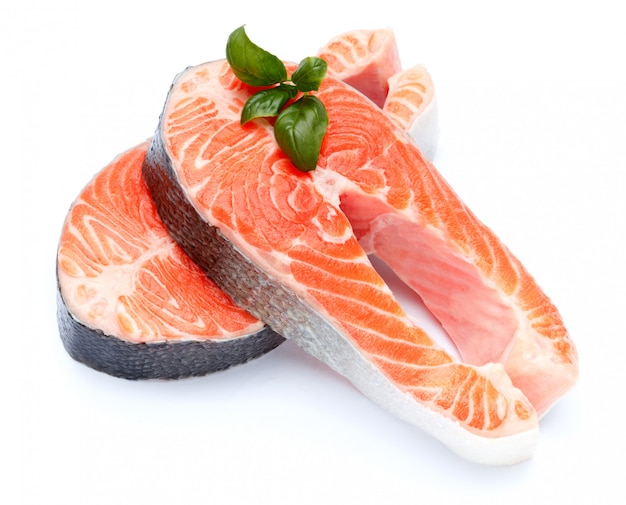 Fresh Raw Salmon Red Fish Steak