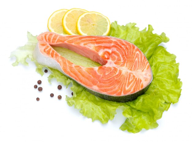 Fresh Raw Salmon Red Fish Steak