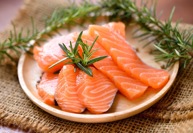 Fresh raw salmon