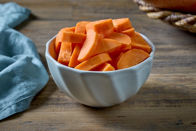 Fresh raw sliced carrot