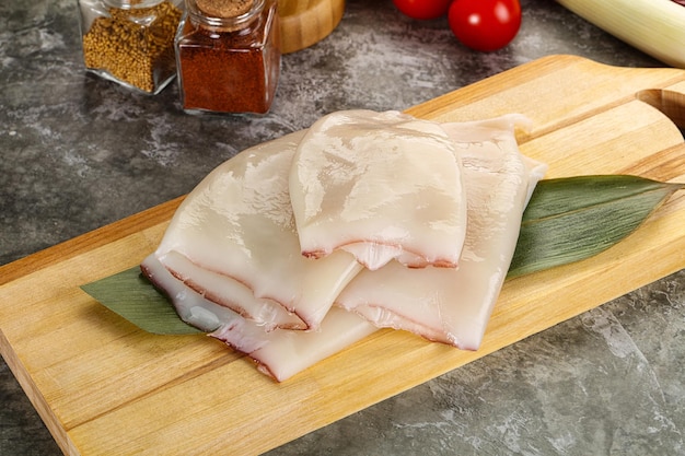 Fresh raw squid body for cooking