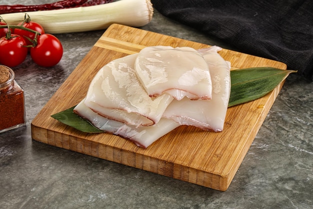 Fresh raw squid body for cooking