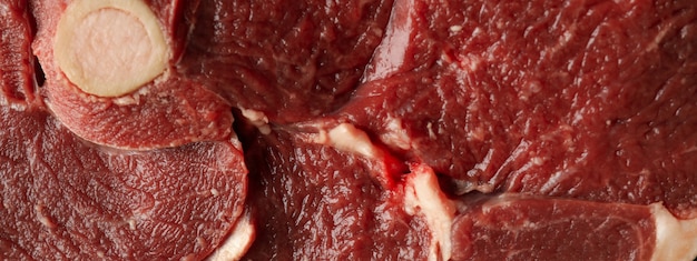 Fresh raw steak meat texture, close up