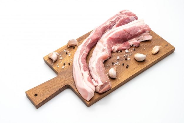 fresh raw streaky pork