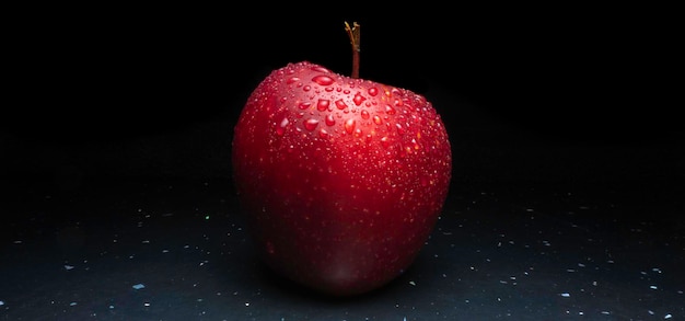 Fresh Red apple in dark background