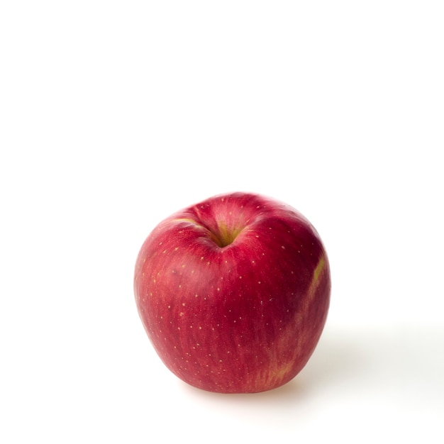 Fresh red apple fruit isolated on the white background