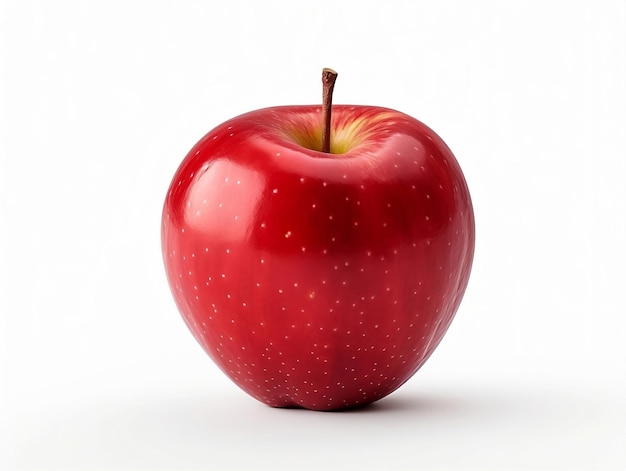 Fresh red apple fruit on white background